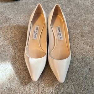 Jimmy Choo Cream Leather Heels